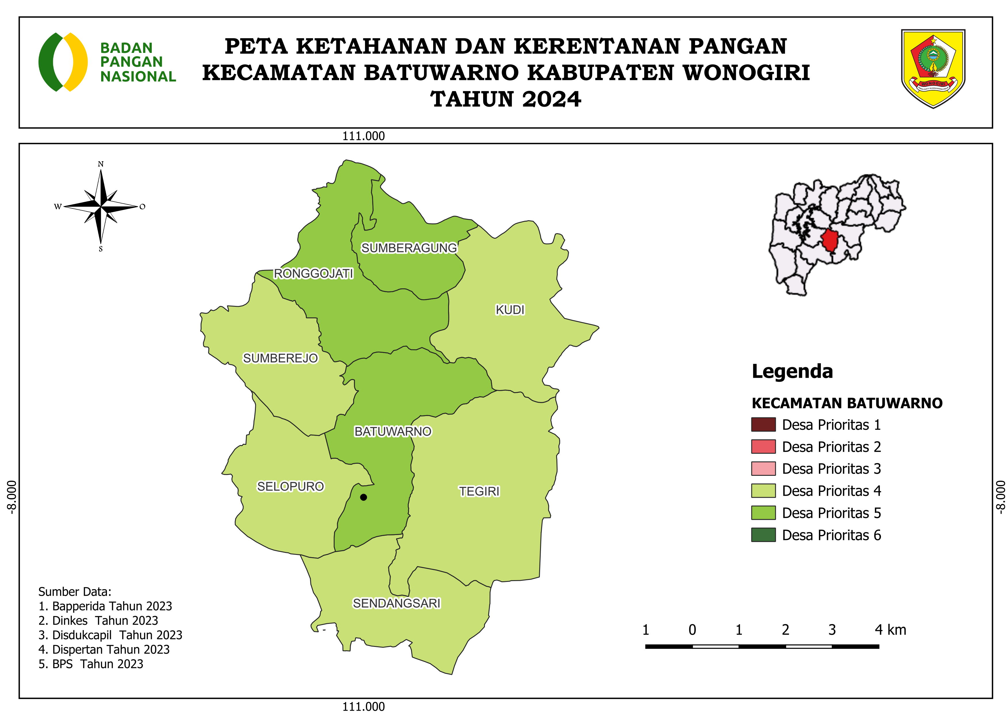 PETA KECAMATAN BATUWARNO TAHUN 2024