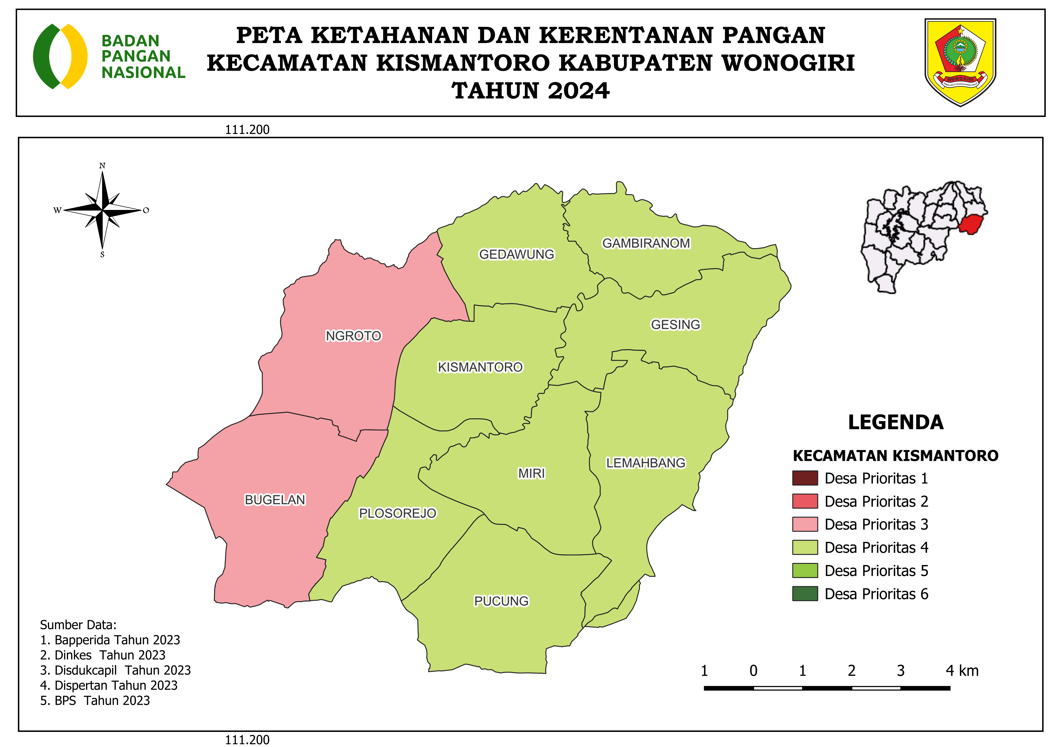 PETA KECAMATAN KISMANTORO TAHUN 2024