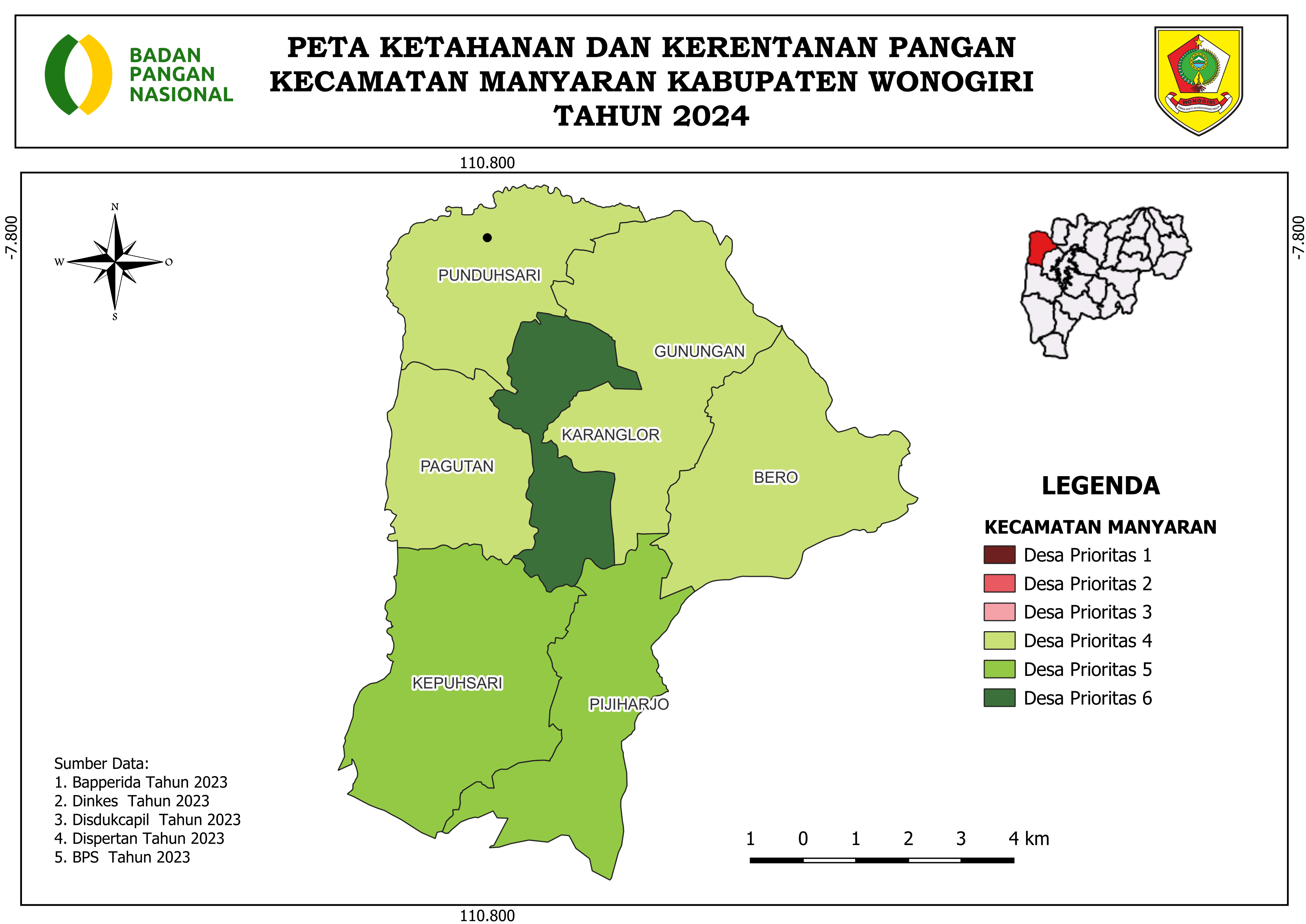 PETA KECAMATAN MANYARAN TAHUN 2024