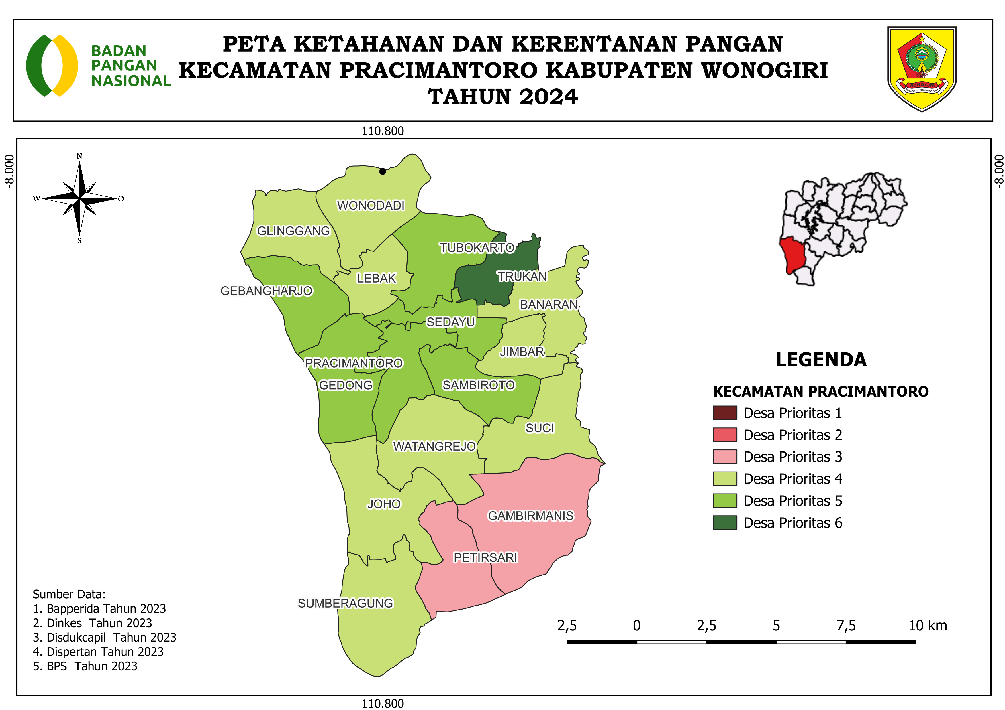 PETA KECAMATAN PRACIMANTORO TAHUN 2024