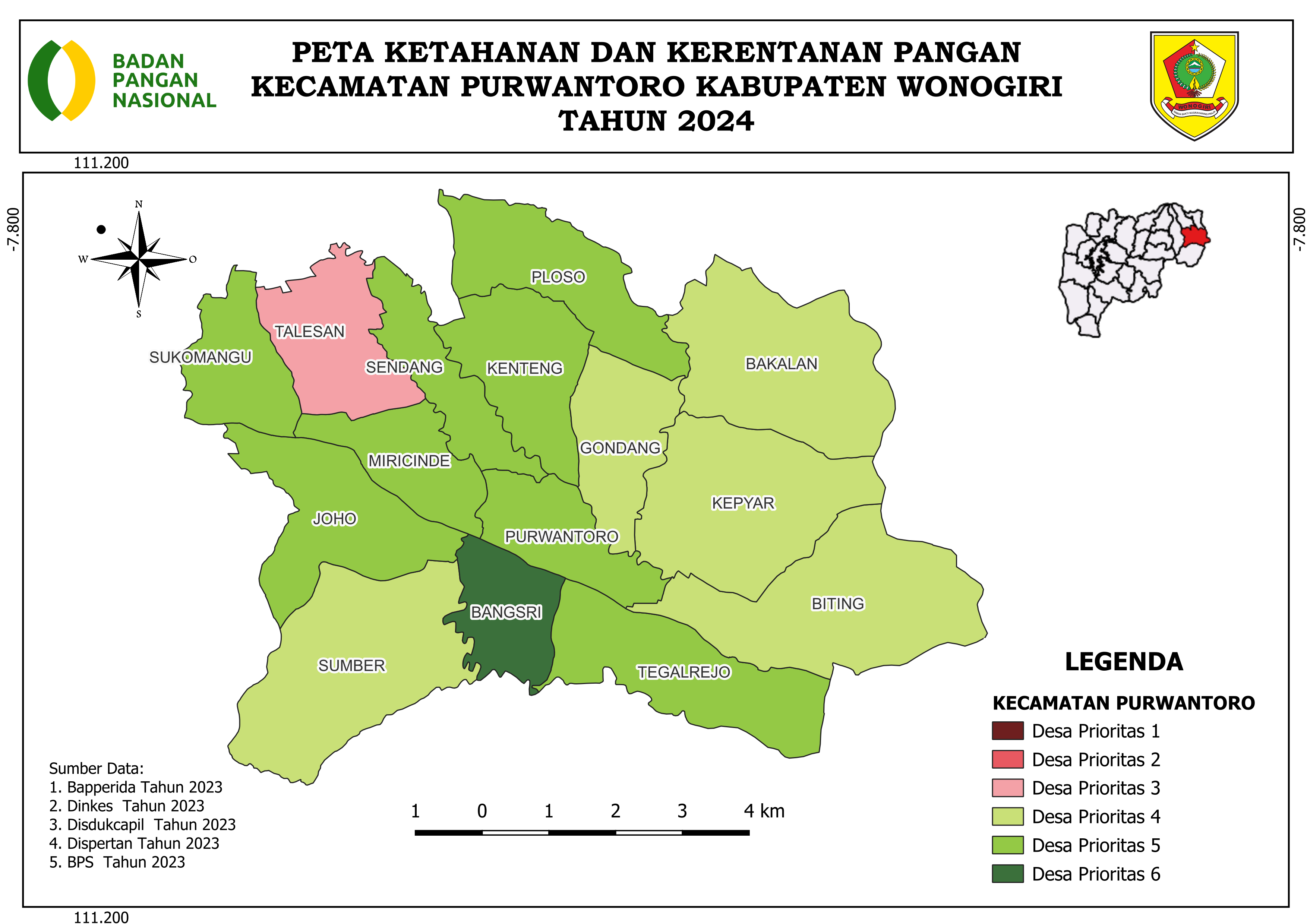 PETA KECAMATAN PURWANTORO TAHUN 2024