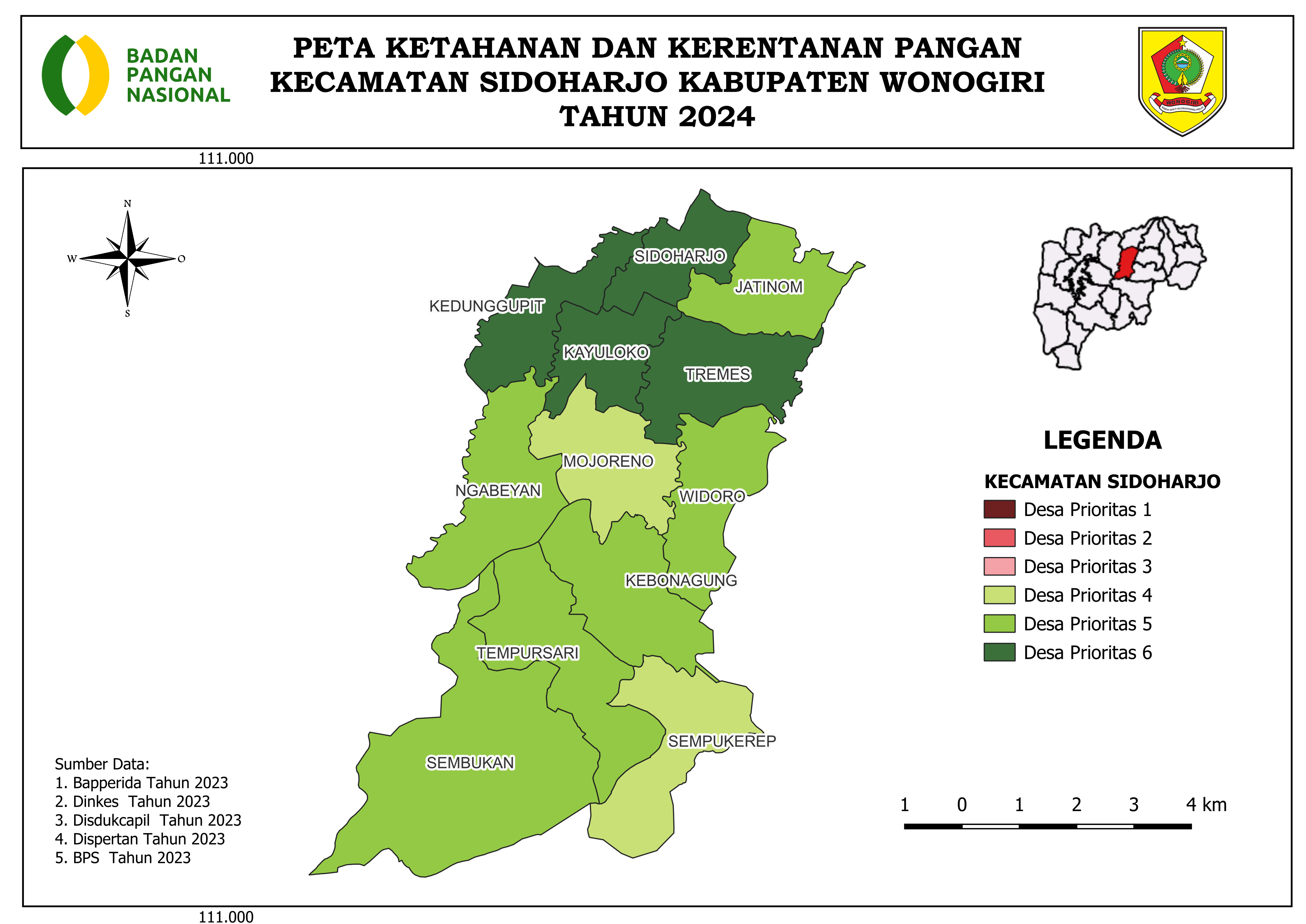 PETA KECAMATAN SIDOHARJO TAHUN 2024